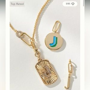 Anthropologie mixed charm monogram necklace - J (NEW NEVER WORN)